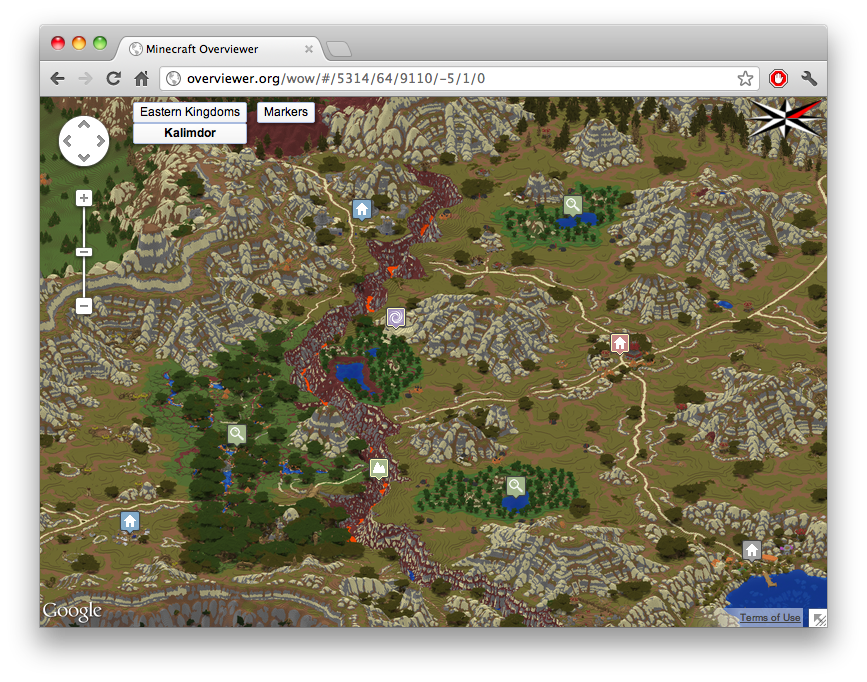 Minecraft Overviewer, Minecraft Worlds In Google Maps